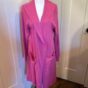 NWT Amazon Essentials Womens Pink Open Front Long Cardigan Size L Valentines